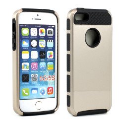 iPhone 5S 5 Slim Armor Hybrid Case (Gold Black)